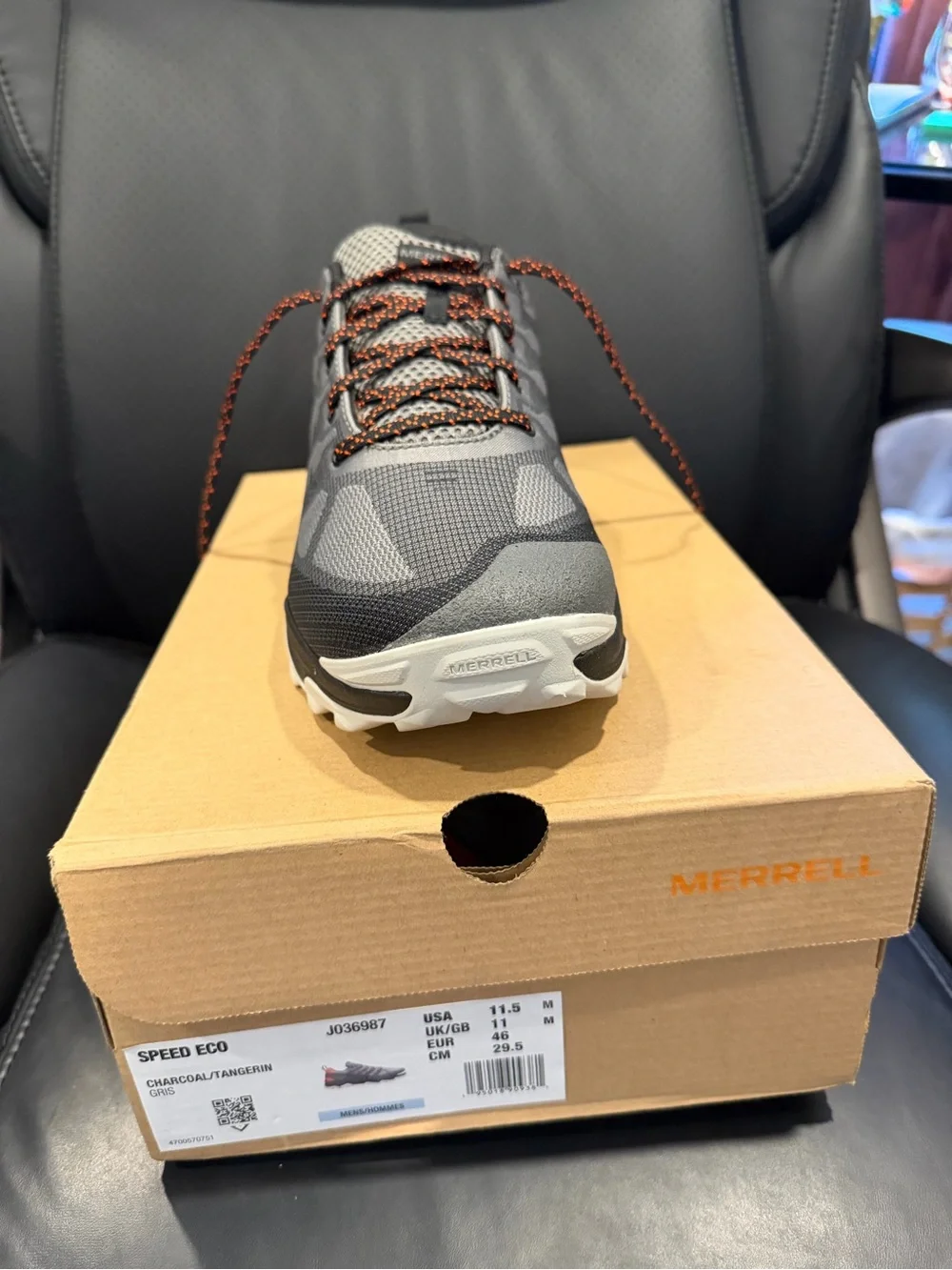 Merrell Men's Gray and Orange Trail Sneakers